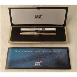 Montblanc 925 Silver Solitaire Rollerball Pen, Case COA