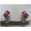 Image 1 : 14K Yellow Gold Ruby and Diamonds Earrings