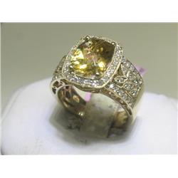 Tourmaline & Diamond 14K Yellow Gold Ring Size: 6-1/4