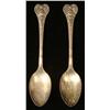 Image 1 : 2 ANTIQUE ART DECO SCARRAB MOTIF SUGAR SPOONS
