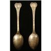 Image 2 : 2 ANTIQUE ART DECO SCARRAB MOTIF SUGAR SPOONS