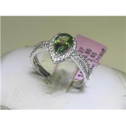 Michael Christoff Tourmaline and Diamonds Ring Sz 6.5