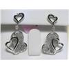Image 2 : All Diamonds Double-Heart Design Ring and Earrings Set