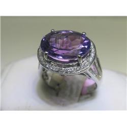Amethyst and Diamonds Ring
