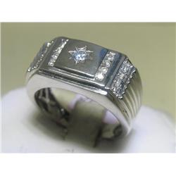 All Diamond Men's Ring 14k White Gold Size 10