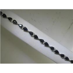 Blue Sapphire and Diamonds Bracelet