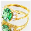 Image 2 : 14.6twc Lab Diamond/Emerald Gold Vermeil Ring (JEW-3528)
