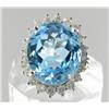12.2ct Sky Blue Topaz & Diamond 14k Ladies Ring (JEW-1772)