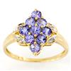 1.52Ct Natural Tanzanite & Diamond 9K Gold Ring (JEW-9054X)