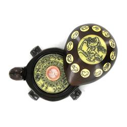 Tibet Teak Turtle Bone Zodiac Compass (ANT-1302)