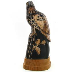 Water Buffalo Horn Scrimshaw Bird (CLB-838)