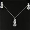 14.94twc CZ Sterling Pendant Earring Chain Set (JEW-2691)