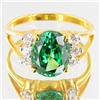 Image 1 : 14.6twc Lab Diamond/Emerald Gold Vermeil Ring (JEW-3528)