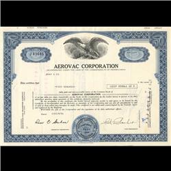 1990s Aerovac Stock Certificate Scarce (COI-3458)