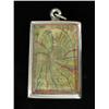 Vintage Thai Clay Buddha Amulet in Nickel Pendant Case (ANT-1146)