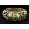 Vintage Tibet Bone Heavy Silver Bangle Bracelet (ANT-1595)