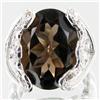 46.85twc Smoky Quartz Diamond Sterling Ring (JEW-3418)