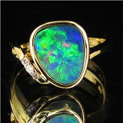 16.2twc Opal Diamond 14k Gold Ring (JEW-3403)