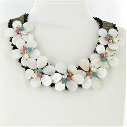 850ct MOP Pearl & Crystal Necklace (JEW-2476)