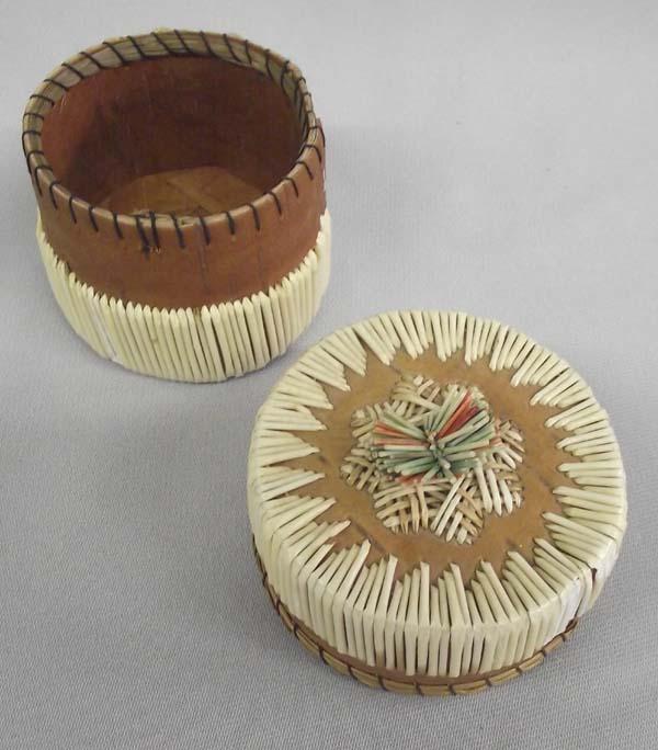 Iroquois Porcupine Quill Basket