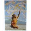Image 1 : LITTLE GIRL FEEDING BIRDS ON BEACH HOPPER LTD ED SALE