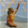 Image 2 : LITTLE GIRL FEEDING BIRDS ON BEACH HOPPER LTD ED SALE