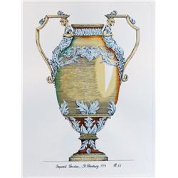 PORCELAIN ETCHING HAND COLORED MITRA LTD ED