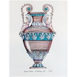 PORCELAIN ETCHING HAND COLORED MITRA LTD ED