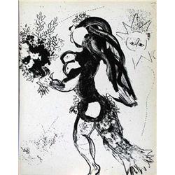 BLACK & WHITE MARC CHAGALL ORIGINAL LITHOGRAPH