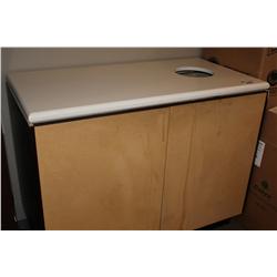 4FT SERVICE COUNTER WITH GARBAGE BIN