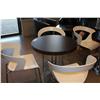 Image 2 : LOT OF CAFÉ FURNITURE INCLUDING 6 WOOD TOP TABLES AND 24 WHITE DESIGNER CHAIRS