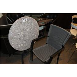 MISC PATIO FURNITURE INCL 3 FOLDING TOP TABLES & 11 RATTAN CHAIRS