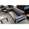 Image 1 : BLACK LEATHER 3 PIECE RECEPTION SOFA SET