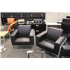 Image 2 : BLACK LEATHER 3 PIECE RECEPTION SOFA SET