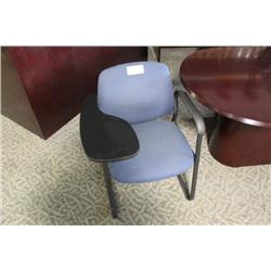 GLOBAL BLUE CLIENT CHAIR WITH WRITING ARM