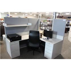 GLOBAL BOULEVARD 2 PERSON WORKSTATION W/GLASS