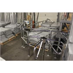 LARGE LOT OF STAINLESS STEEL TURNSTILES & CUSTOMER