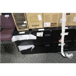 BLACK 2 DRAWER LETTER FILE CABINET