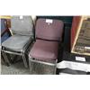 Image 1 : 4 PURPLE STACKING CHAIRS
