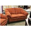 Image 2 : RED OVERSTUFFED COUCH & LOVE SEAT SET