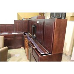 10 X 14 ESPRESSO 17 PIECE MAPLE FRONT KITCHEN CABINET SET