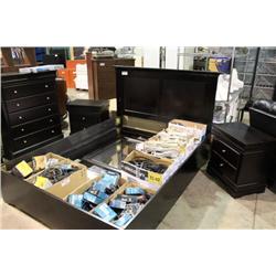 ESPRESSO 6 PIECE BEDROOM SET INCLUDING: BED FRAME