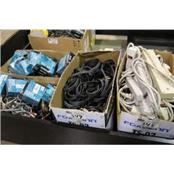 BOX OF ASSORTED CABLES