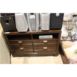 4 DRAWER WALNUT ENTERTAINMENT STAND