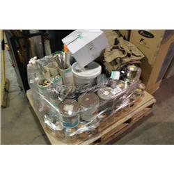 PALLET OF VARNISH -  GLAZE AND PAINTS