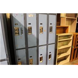 3 SECTIONS OF 8 DOOR LOCKERS