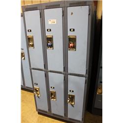 5 SECTIONS OF 6 DOOR LOCKERS