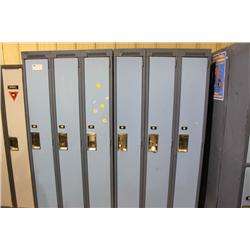 6 SECTIONS OF 3 DOOR LOCKERS