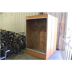 3 MAPLE AND GLASS DISPLAY CABINETS