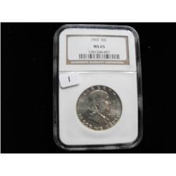 1963 FRANKLIN SILVER HALF NGC MS 65